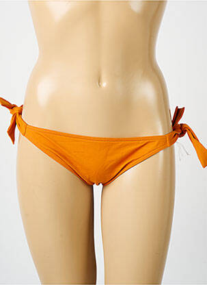 Bas de maillot de bain effet matière satinée bikini orange IODUS femme