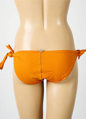 Bas de maillot de bain effet matière satinée bikini orange IODUS femme