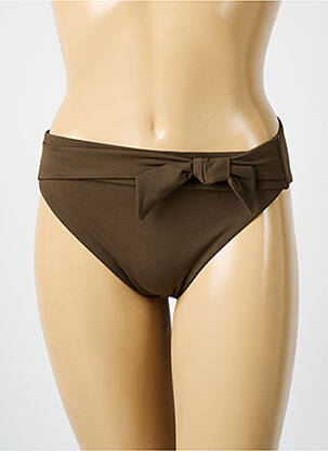 Bas de maillot de bain effet matière satinée culotte marron IODUS femme
