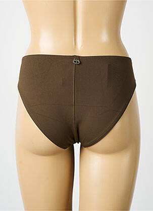 Bas de maillot de bain effet matière satinée culotte marron IODUS femme