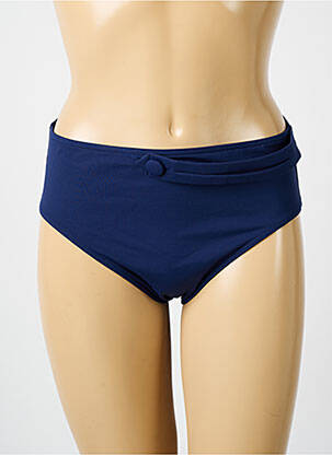Bas de maillot de bain effet matière satinée culotte bleu IODUS femme