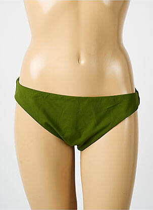 Bas de maillot de bain effet matière satinée culotte vert IODUS femme