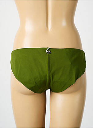 Bas de maillot de bain effet matière satinée culotte vert IODUS femme