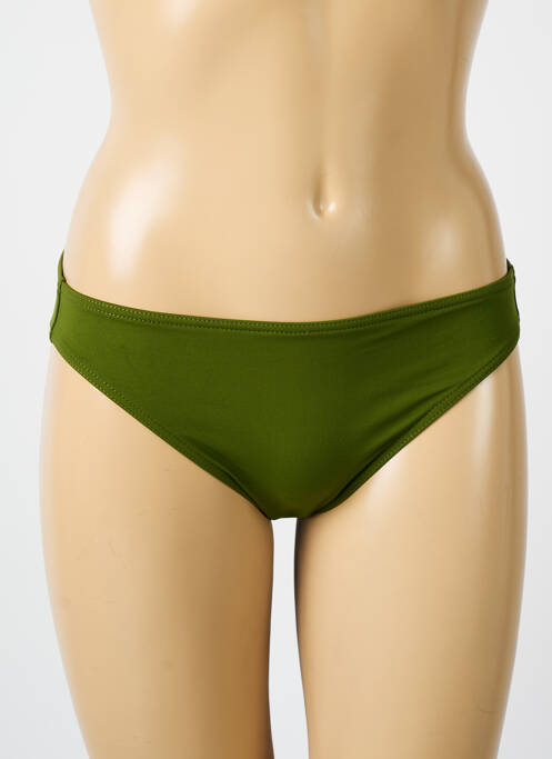 Bas de maillot de bain effet matière satinée culotte vert fonce IODUS femme