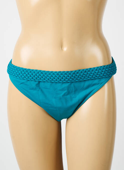 Bas de maillot de bain effet matière satinée culotte bleu IODUS femme