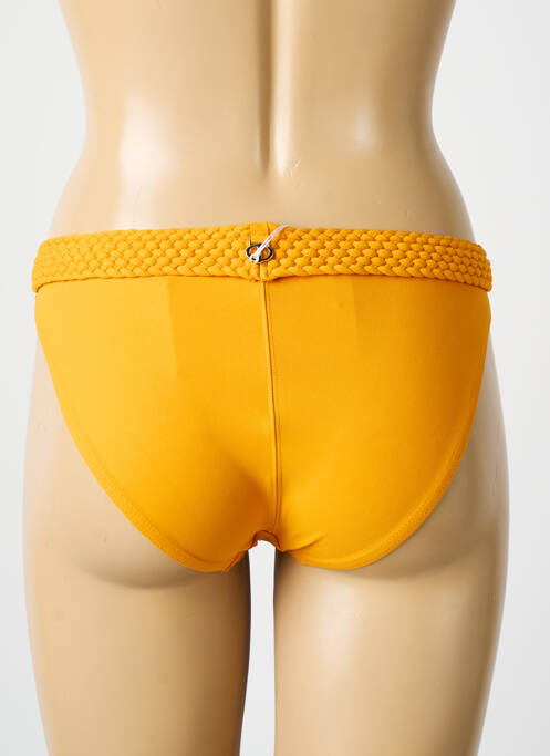 Bas de maillot de bain effet matière satinée culotte jaune IODUS femme