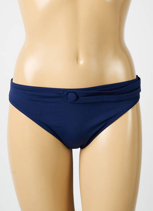 Bas de maillot de bain effet matière satinée culotte bleu IODUS femme