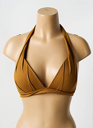Haut de maillot de bain stretch haut soutien-gorge moulé marron IODUS femme