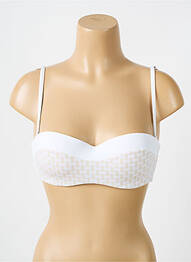 Haut de maillot de bain stretch haut soutien-gorge push-up blanc IODUS femme