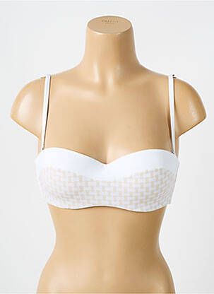 Haut de maillot de bain stretch haut soutien-gorge push-up blanc IODUS femme
