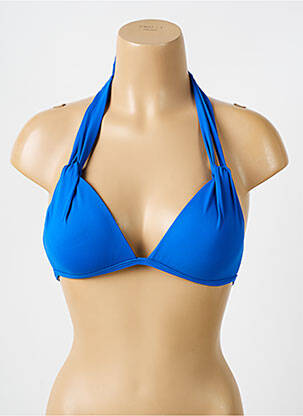 Haut de maillot de bain stretch haut soutien-gorge push-up bleu IODUS femme