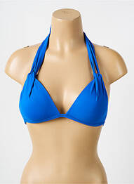 Haut de maillot de bain stretch haut soutien-gorge push-up bleu IODUS femme
