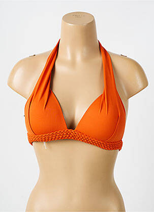 Haut de maillot de bain stretch haut soutien-gorge push-up orange IODUS femme