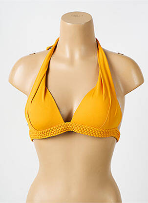 Haut de maillot de bain stretch haut soutien-gorge push-up jaune IODUS femme