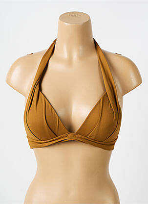 Haut de maillot de bain stretch haut soutien-gorge push-up marron IODUS femme