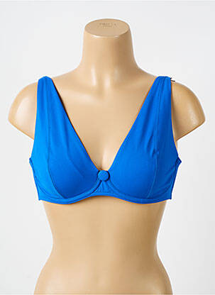 Haut de maillot de bain stretch haut soutien-gorge emboitant bleu IODUS femme