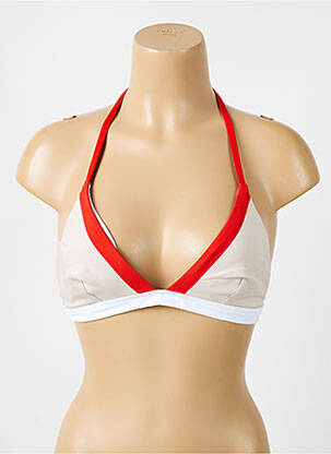 Haut de maillot de bain stretch haut triangles beige IODUS femme