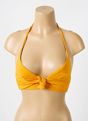Haut de maillot de bain stretch haut triangles jaune IODUS femme