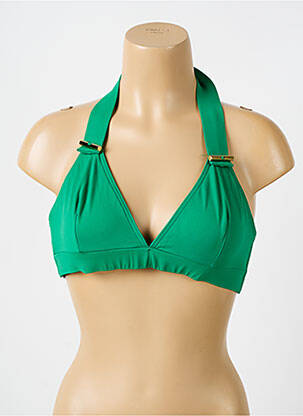 Haut de maillot de bain stretch haut triangles vert IODUS femme