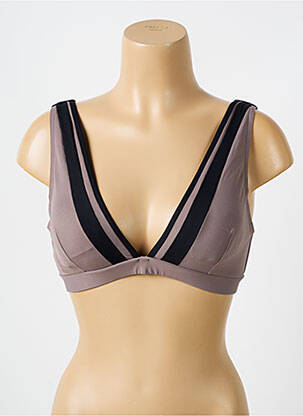 Haut de maillot de bain stretch haut soutien-gorge avec mousse de rembourrage amovible marron IODUS femme