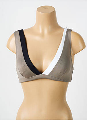 Haut de maillot de bain stretch haut soutien-gorge avec mousse de rembourrage amovible marron IODUS femme
