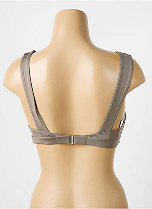 Haut de maillot de bain stretch haut soutien-gorge avec mousse de rembourrage amovible marron IODUS femme