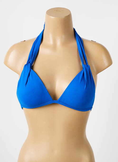 Haut de maillot de bain stretch haut soutien-gorge push-up bleu IODUS femme