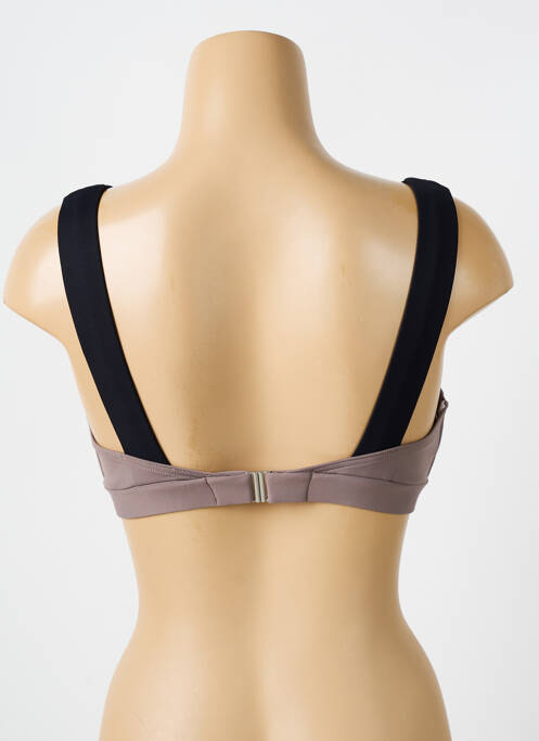 Haut de maillot de bain stretch haut soutien-gorge avec mousse de rembourrage amovible marron IODUS femme