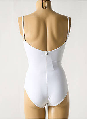 Maillot de bain 1 pièce effet matière satinée blanc IODUS femme