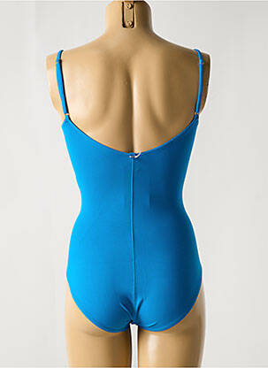 Maillot de bain 1 pièce effet matière satinée bleu IODUS femme