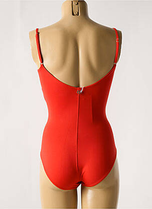 Maillot de bain 1 pièce effet matière satinée rouge IODUS femme