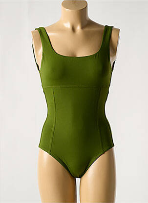 Maillot de bain 1 pièce stretch vert IODUS femme