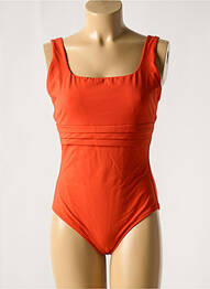 Maillot de bain 1 pièce effet matière satinée orange IODUS femme