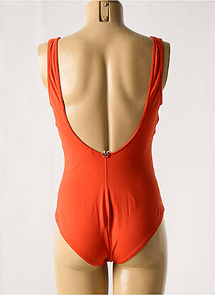 Maillot de bain 1 pièce effet matière satinée orange IODUS femme