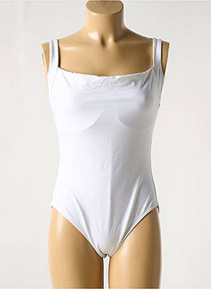 Maillot de bain 1 pièce effet matière satinée blanc IODUS femme