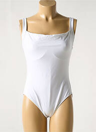 Maillot de bain 1 pièce effet matière satinée blanc IODUS femme
