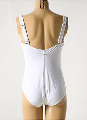 Maillot de bain 1 pièce effet matière satinée blanc IODUS femme