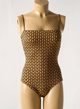 Maillot de bain 1 pièce imprimé fantaisie marron IODUS femme
