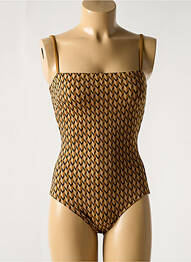 Maillot de bain 1 pièce imprimé fantaisie marron IODUS femme