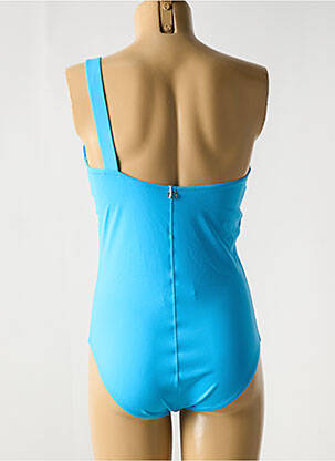 Maillot de bain 1 pièce effet matière satinée bleu IODUS femme