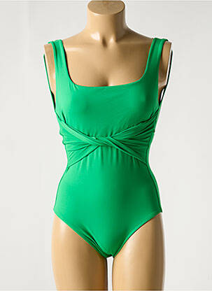 Maillot de bain 1 pièce stretch vert IODUS femme
