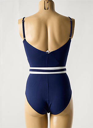 Maillot de bain 1 pièce effet matière satinée bleu IODUS femme