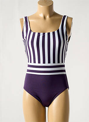Maillot de bain 1 pièce effet matière satinée violet IODUS femme