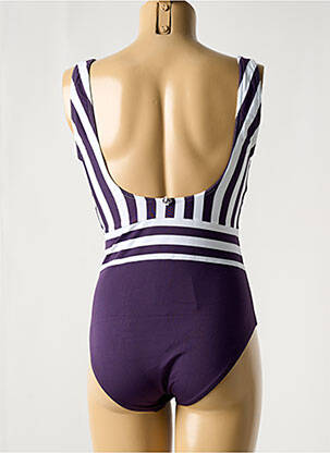 Maillot de bain 1 pièce effet matière satinée violet IODUS femme