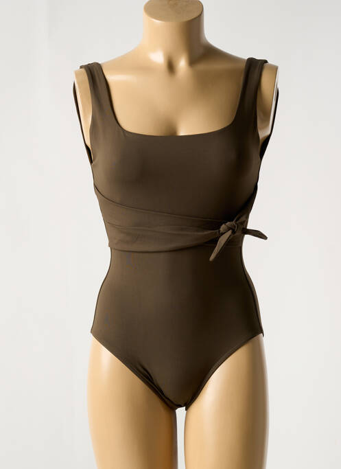 Maillot de bain 1 pièce marron IODUS pour femme