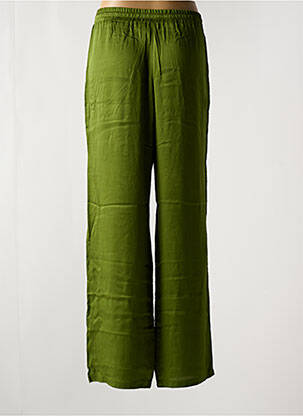 Pantalon droit tissage crêpe taille normale vert IODUS femme