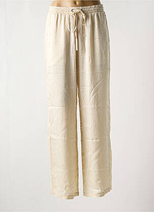 Pantalon droit tissage crêpe taille normale beige IODUS femme