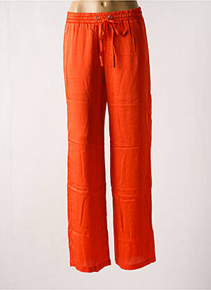 Pantalon droit taille à pinces taille normale orange IODUS femme