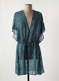 Veste kimono imprimé cachemire bleu BIKINI BAR femme