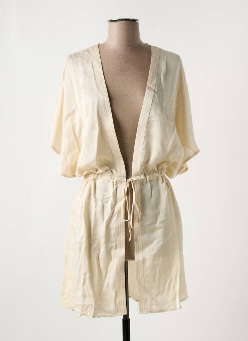 Veste kimono col v beige IODUS femme